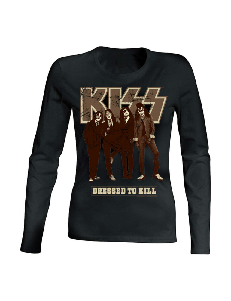 Kiss - Dressed to Kill Naisten Pitkähihainen T-Paita