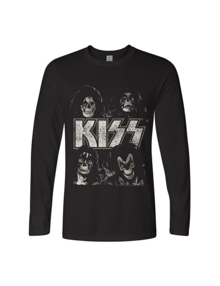 Kiss Skulls longsleeve T-Paita