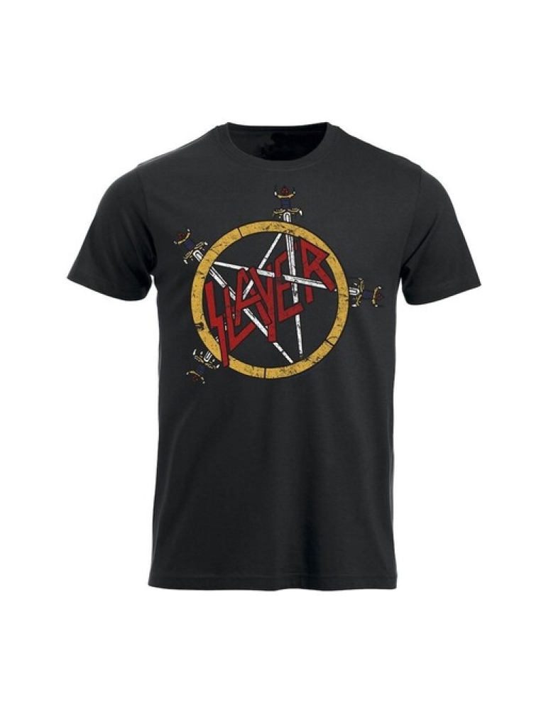 Slayer Pentagram distressed T-Paita