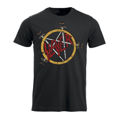 Slayer Pentagram distressed T-Paita