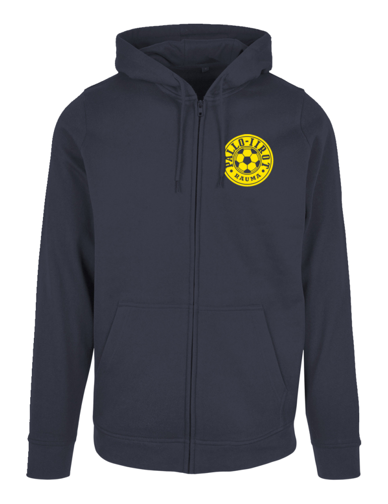 Text Print Navy, Zip Hoody