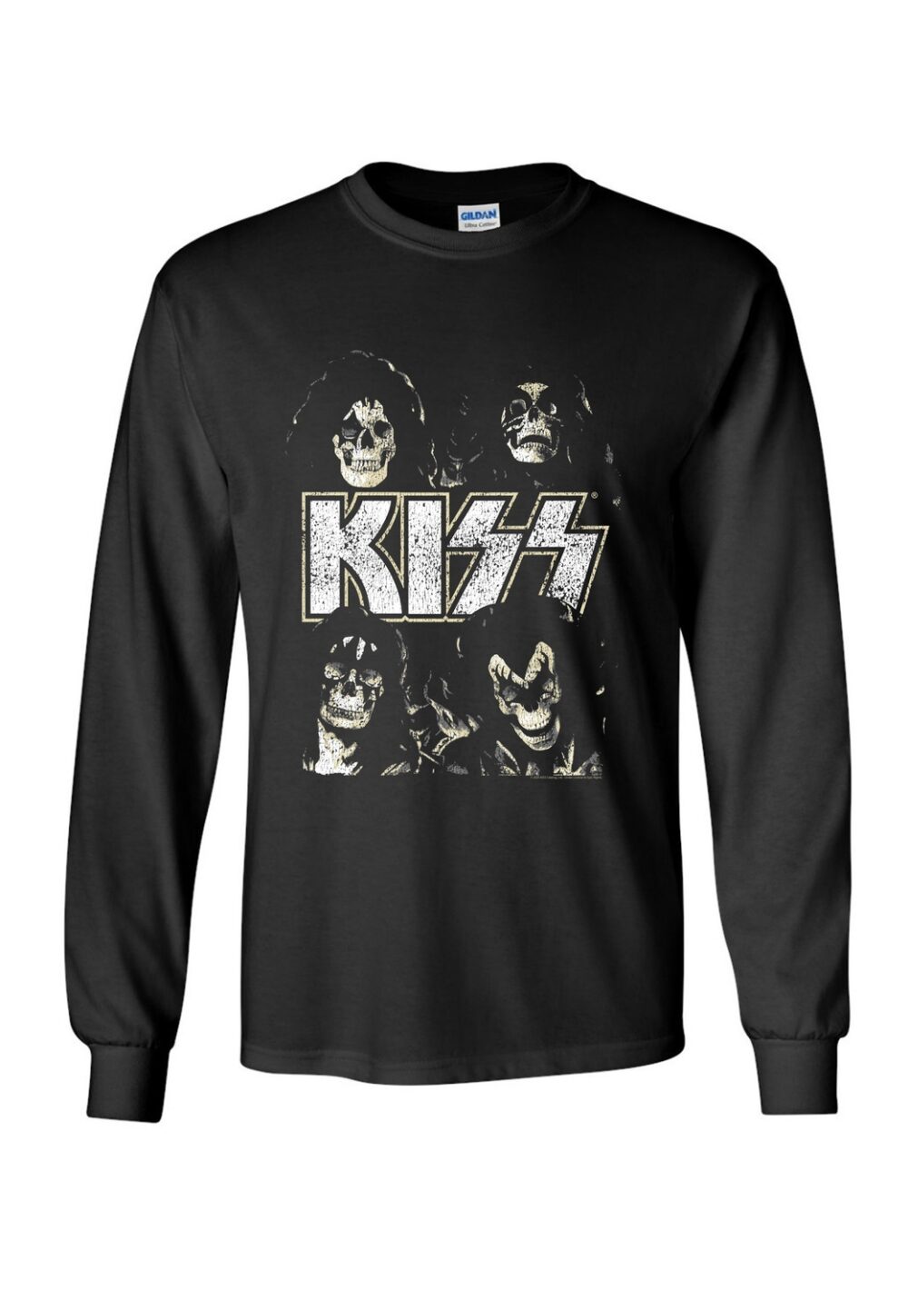 Kiss Skulls longsleeve T-Paita