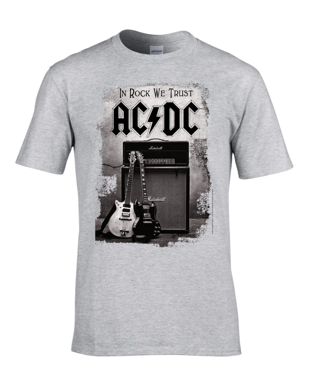 AC/DC In rock we trust Harmaa T-Paita