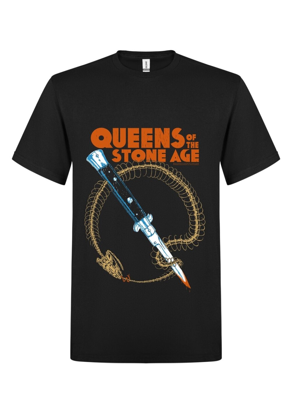 Queens of the Stone Age Snake Skeleton T-Paita