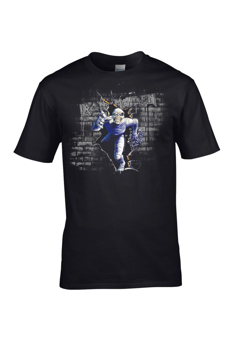 Iron Maiden Mummy wall break T-Paita