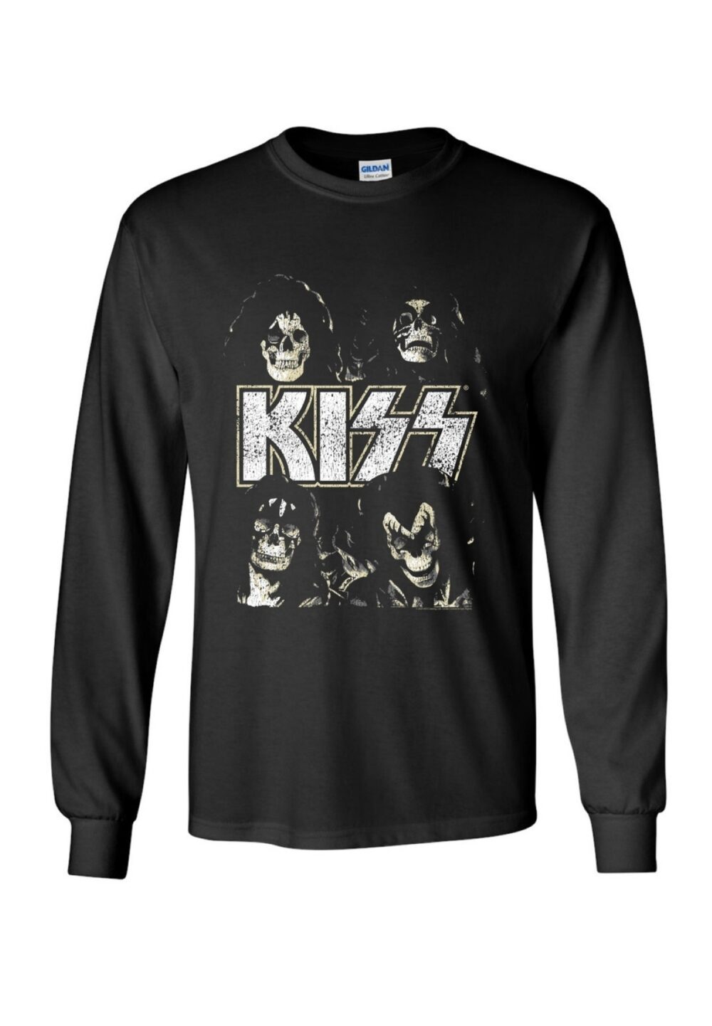 Kiss Skulls longsleeve T-Paita